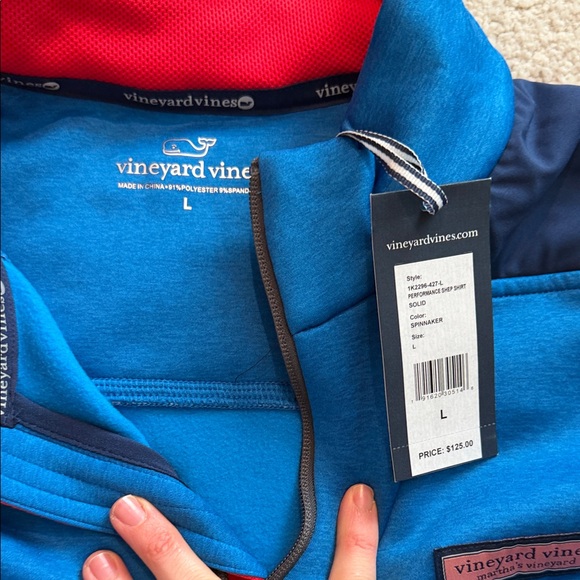 Vineyard Vines Blue and Navy Quarter-Zip Pullover - Picture 2 of 2